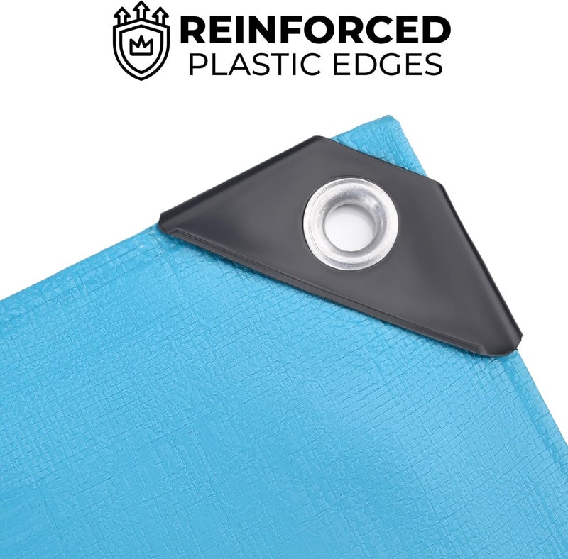 Teal Elite Tarps Heavy Duty Waterproof 16x20-12 mil Thick Camping Tent - Blue Tarp 16x20 UV Resistant, Rip & Tear Proof with Metal Grommets – Multipurpose Use for Camping, Tent, Boat, RV, Car, & Pool Cover - Image 2